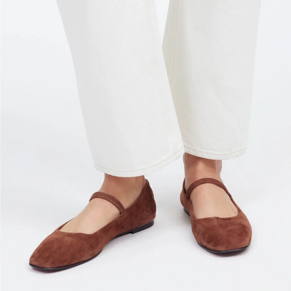 NWOT Madewell The Greta Ballet Flat in Suede - Soft Mahogany - size 8 - NN046 - Picture 4 of 12